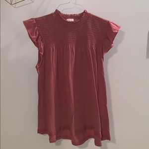 Xhilaration pink high neck ruffle tunic